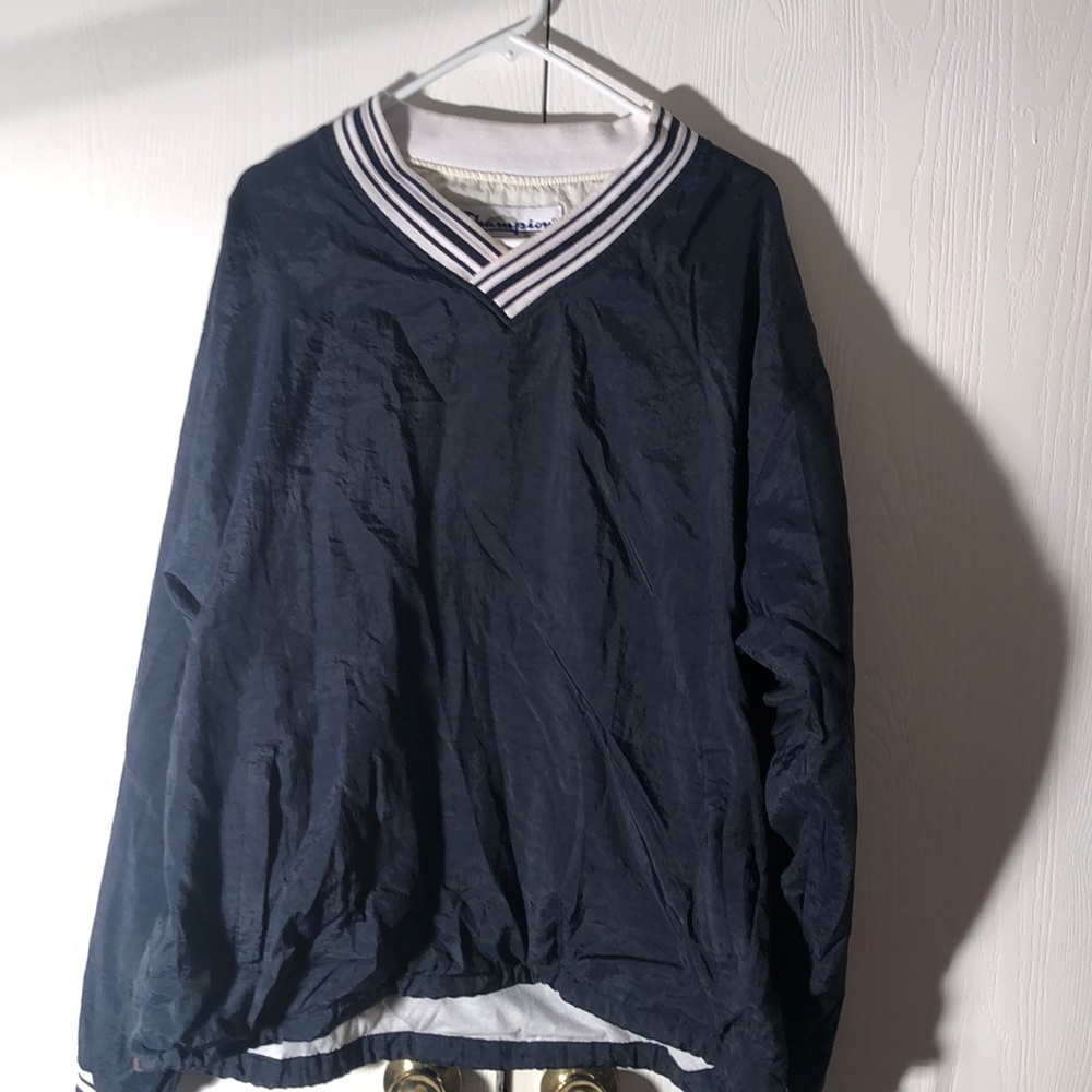 Champion Y2k Men’s Drawstring Nylon Pullover Jack… - image 2